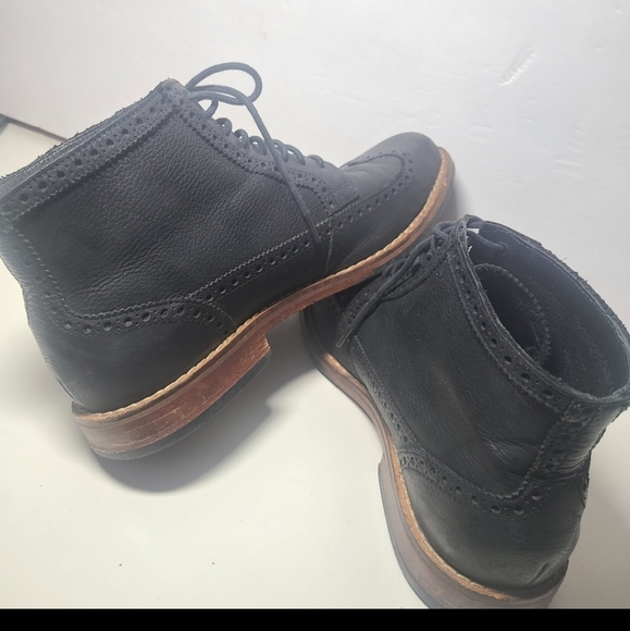 Cole haan black leather boots/shoes size 8 men - Picture 6 of 10